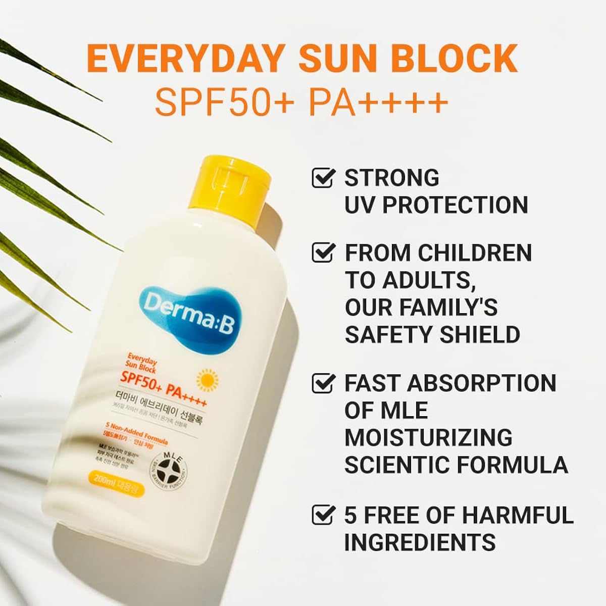 Derma B Everyday Sun Block Spf50+Pa+++ 200ml