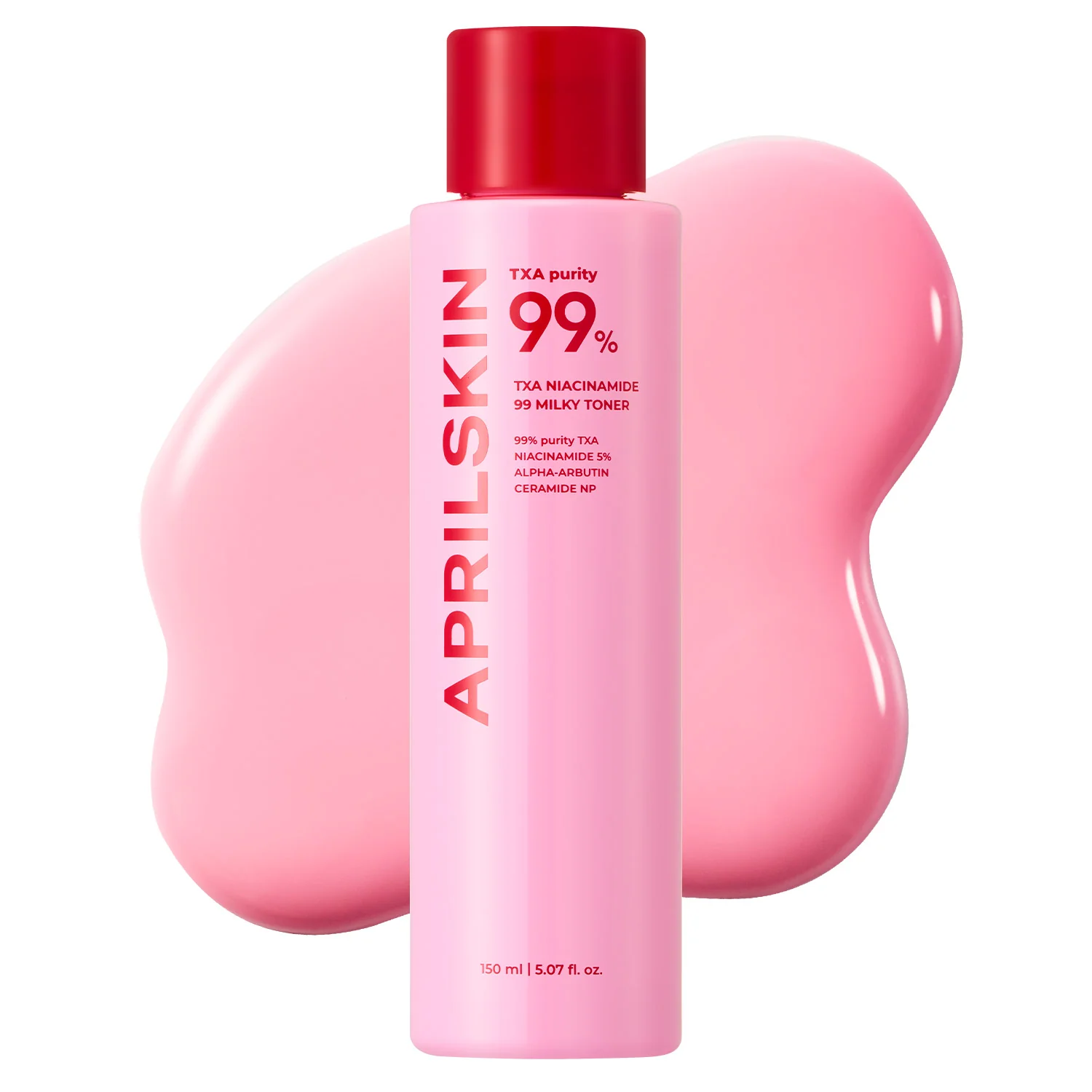 April Skin 99% TXA+Niacinamide Pink Milk Toner 150ml