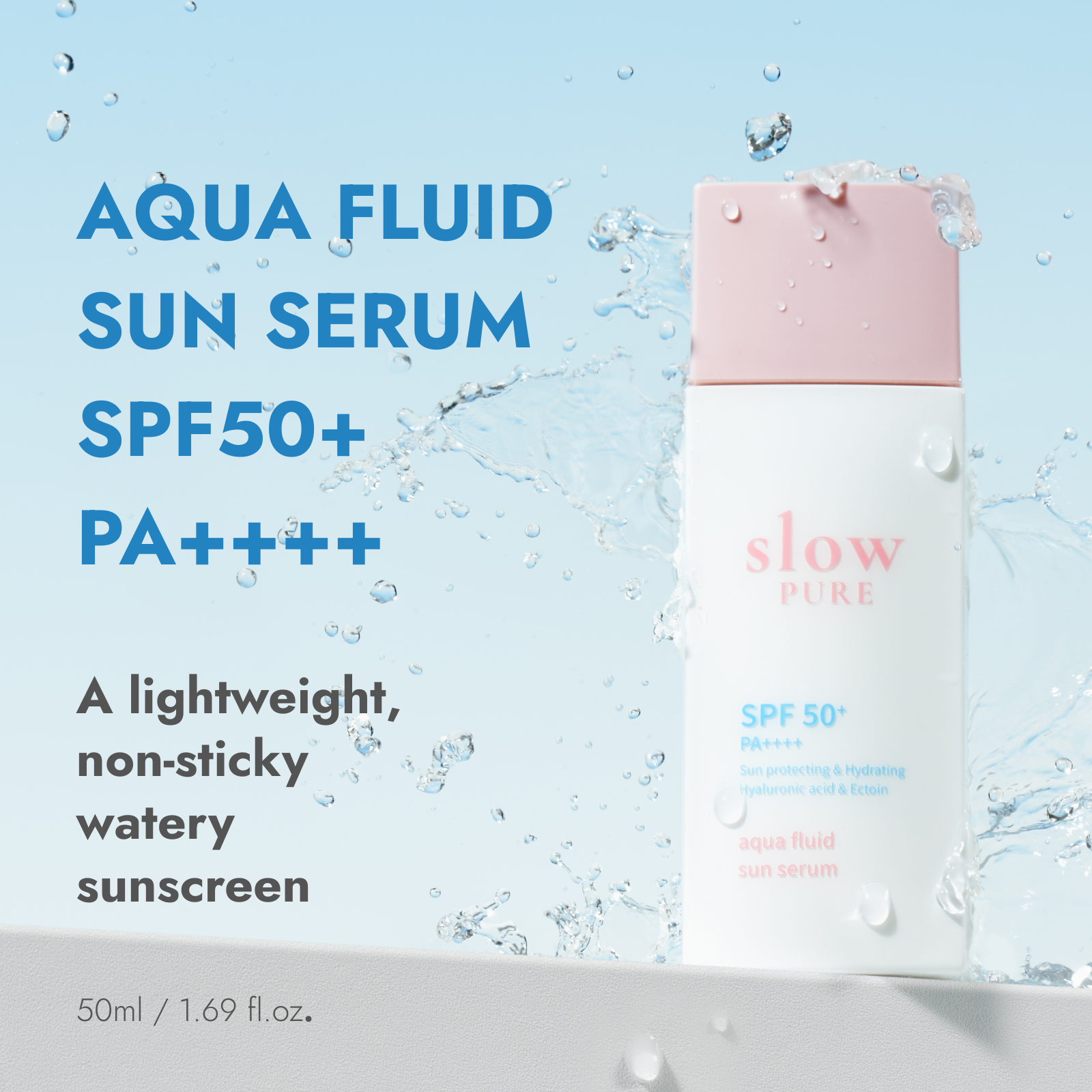 slowpure  Aqua Fluid Sun Serum spf 50+pa+++50ml