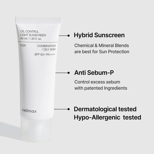 celimax  Oil Control Light Sunscreen 50spf+pa+++ 40ml