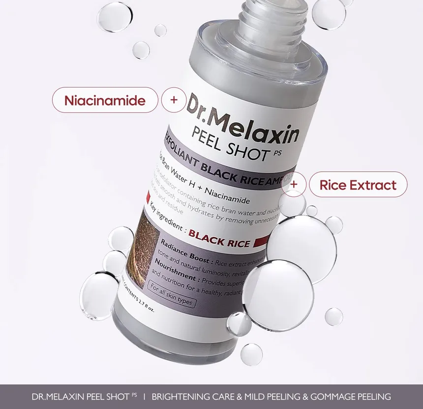 Dr.Melaxin PEEL SHOT Expoliating Black Rice Ampoule 80ml