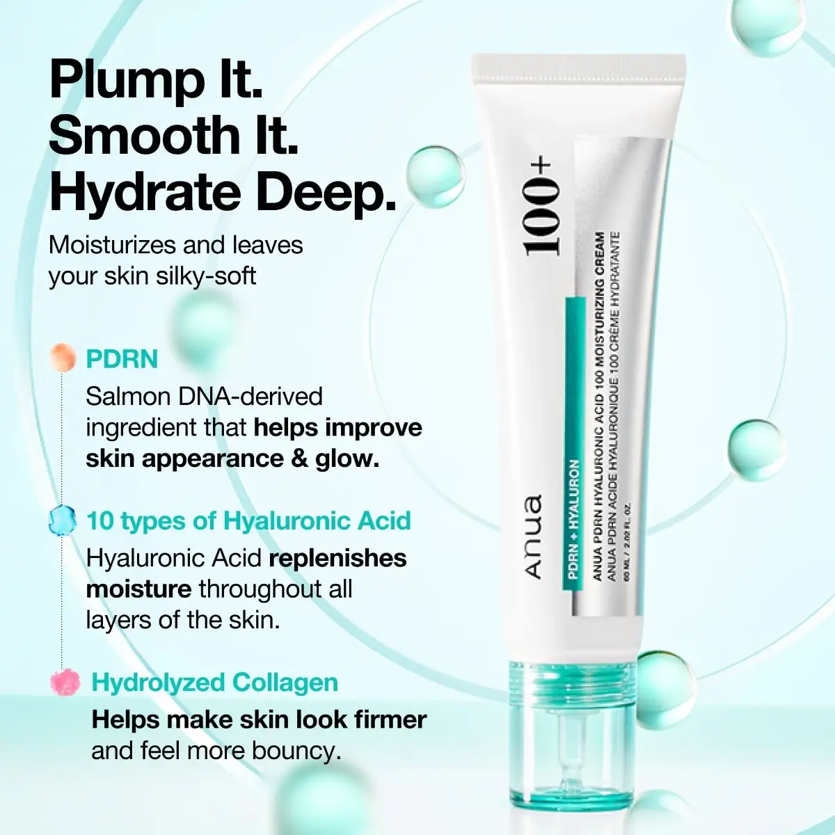 Anua PDRN+Hyaluronic Acid 100 Moist.Cream 60ml